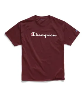 Champion Jersey Tee Script Logo Maroon