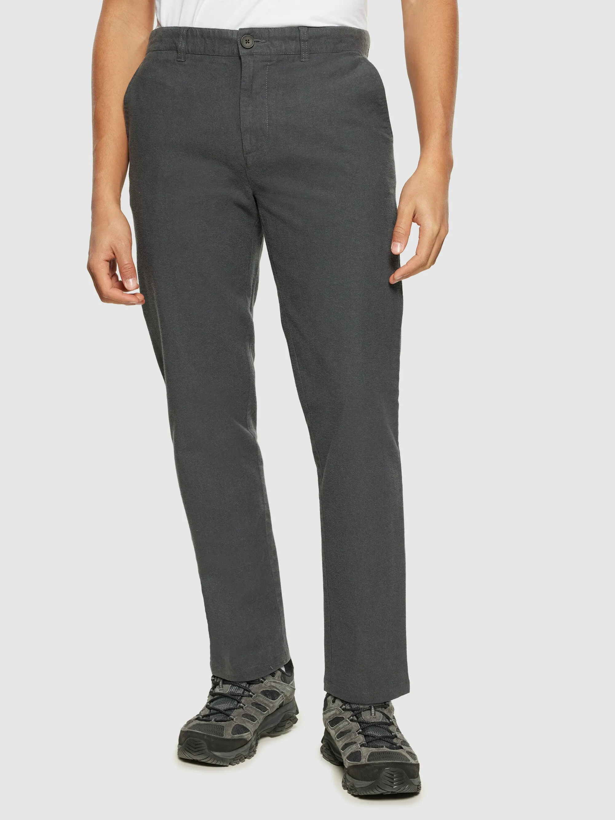 CHUCK regular flannel chino pants - Gray Pinstripe