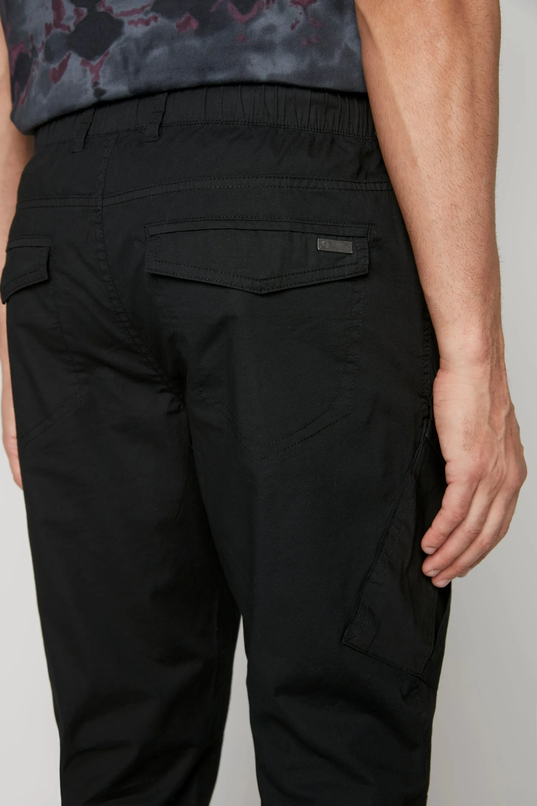 COHEN - 5 Pocket Stretch Poplin Cargo Jogger - Black