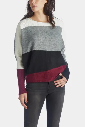 Color Block Crew Neck Sweater