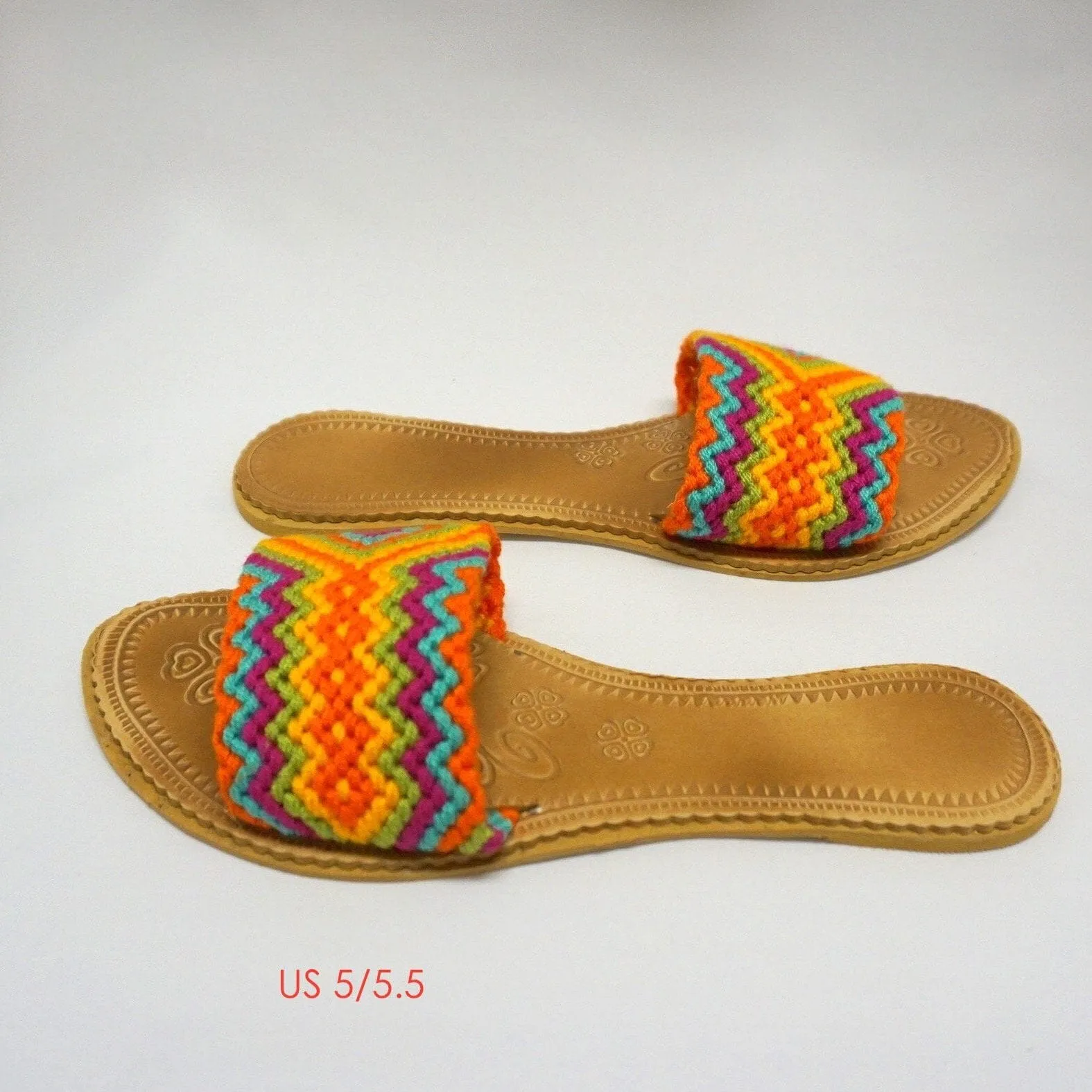 Colorful Handwoven Sandals - Flat Boho Sandals SWF002