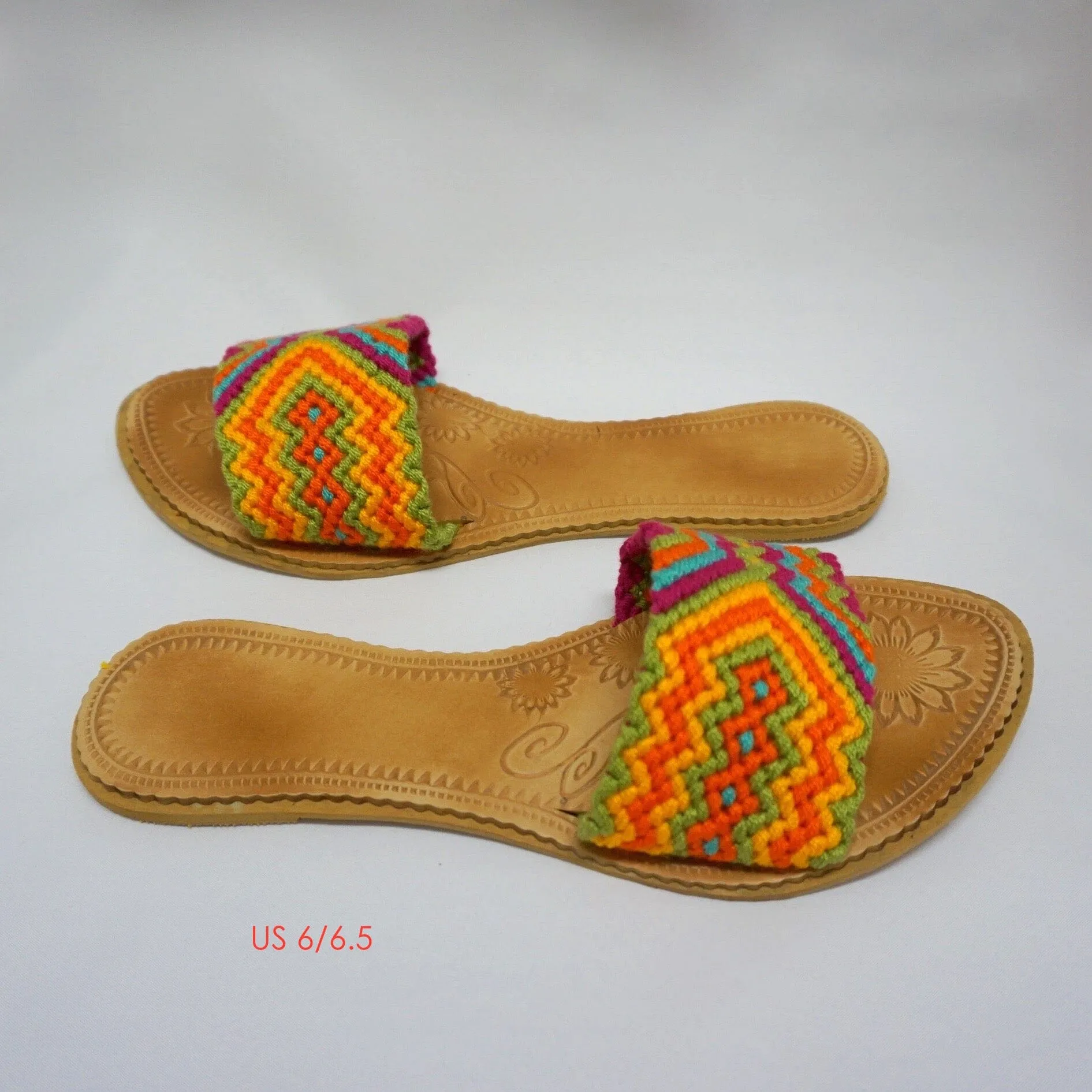 Colorful Handwoven Sandals - Flat Boho Sandals SWF002