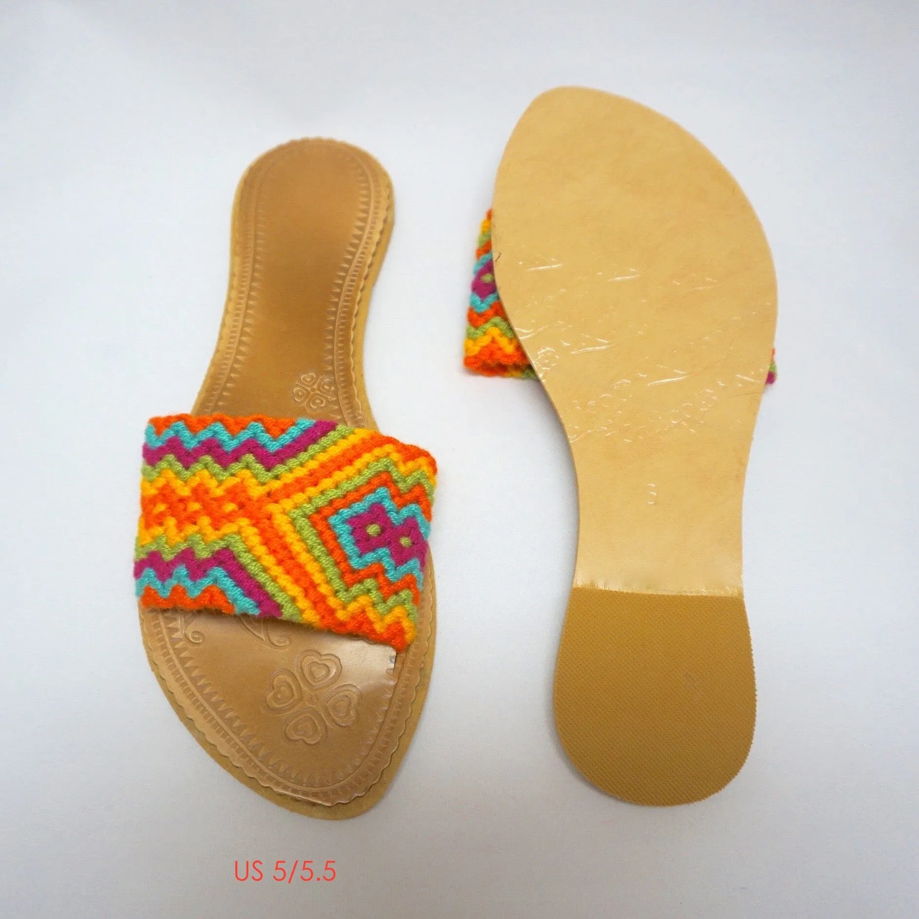 Colorful Handwoven Sandals - Flat Boho Sandals SWF002