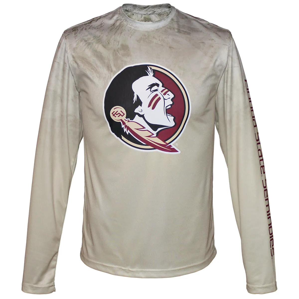 Colosseum Men's Seminole Logo/Florida State Seminoles Realtree Gradient Long Sleeve Performance T-shirt - Sand