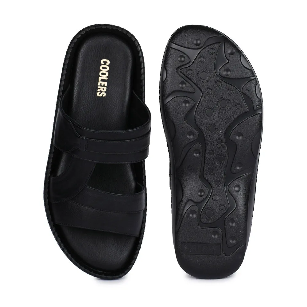 Coolers Casual (Black) Slippers For Men K2-01 By Liberty