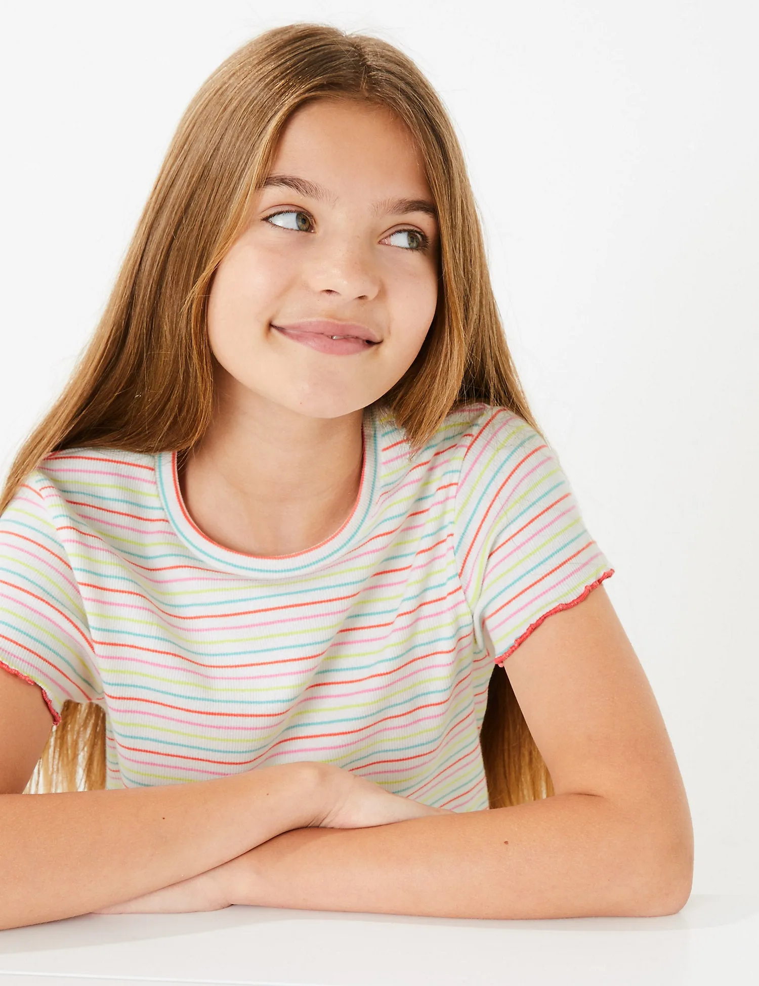 Cotton Rainbow Striped T-Shirt