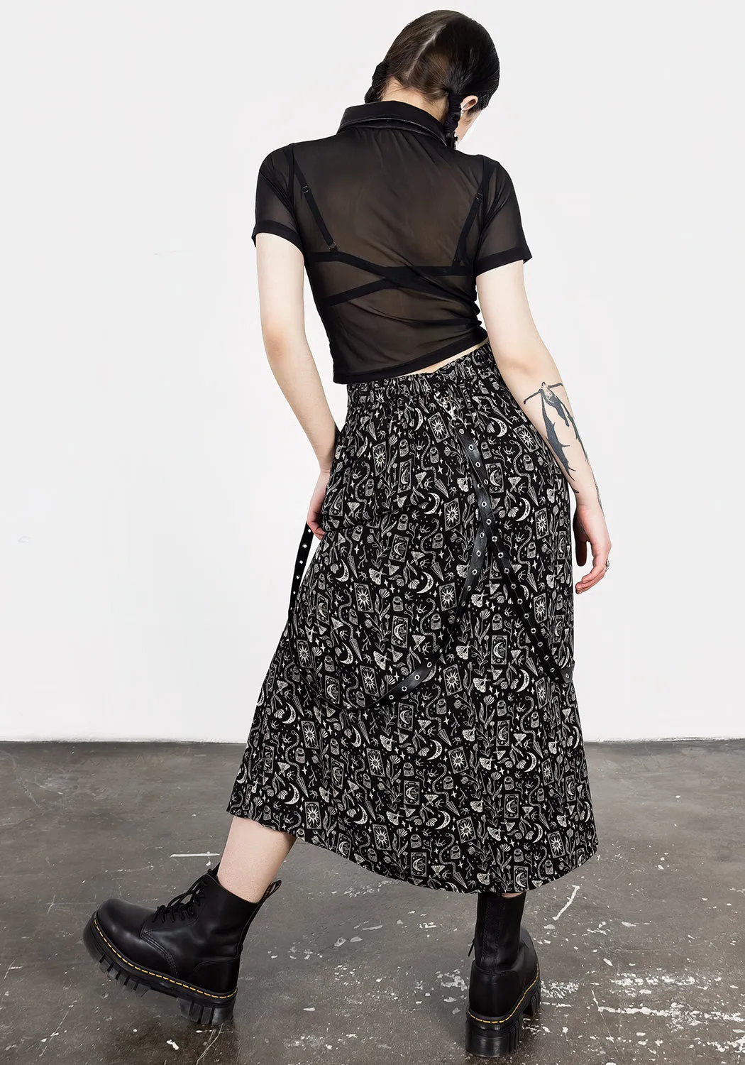 Craft PU Strap Midi Skirt