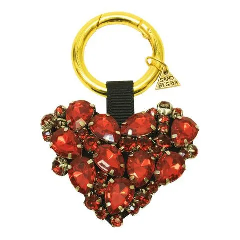 Crystal Heart Key Ring - Rhine Stone Embellished Accessory