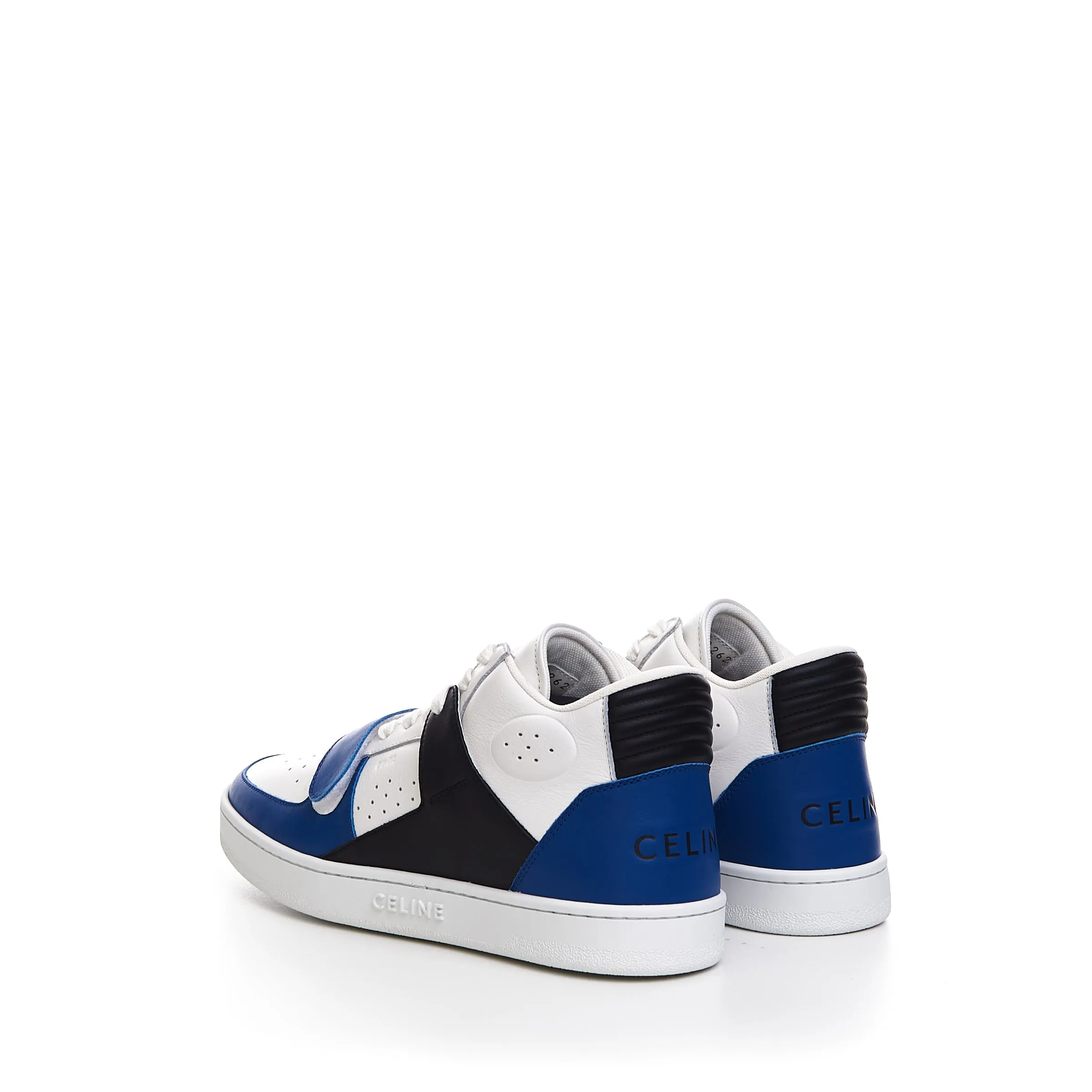 CT-02 Mid Sneaker With Scratch In Optic White & Blue Calfskin