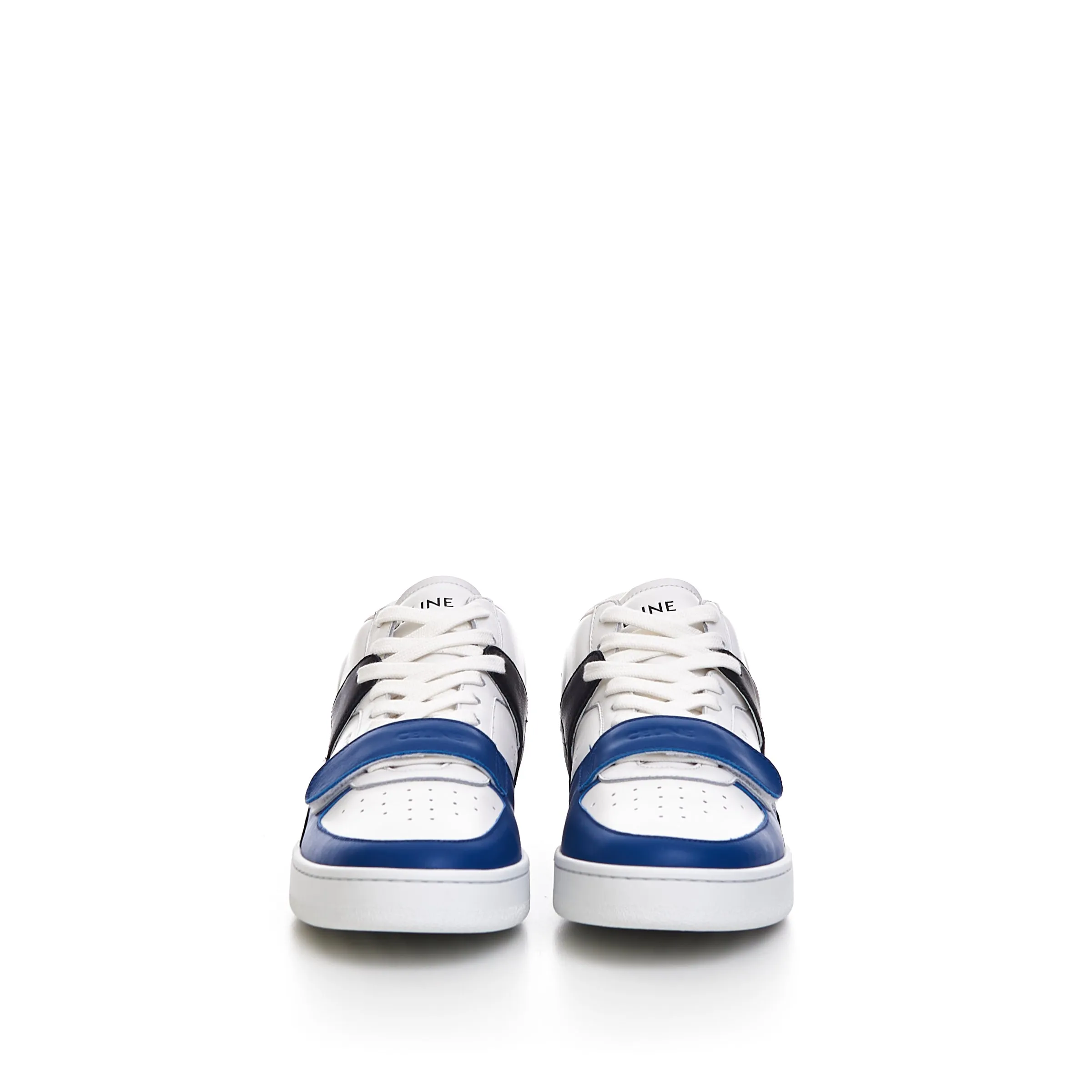 CT-02 Mid Sneaker With Scratch In Optic White & Blue Calfskin