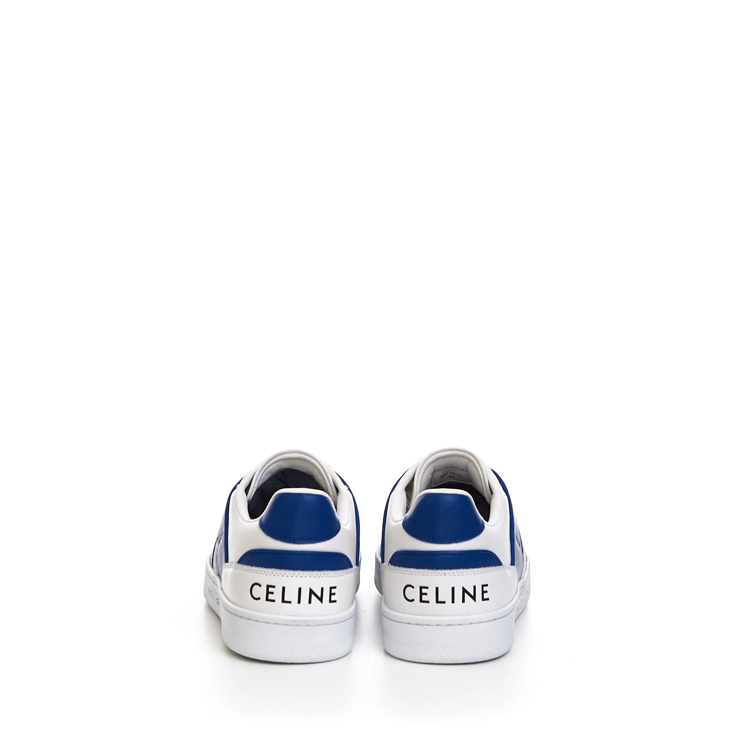 CT-04 Low Lace-up Sneaker In Optic White & Blue Calfskin