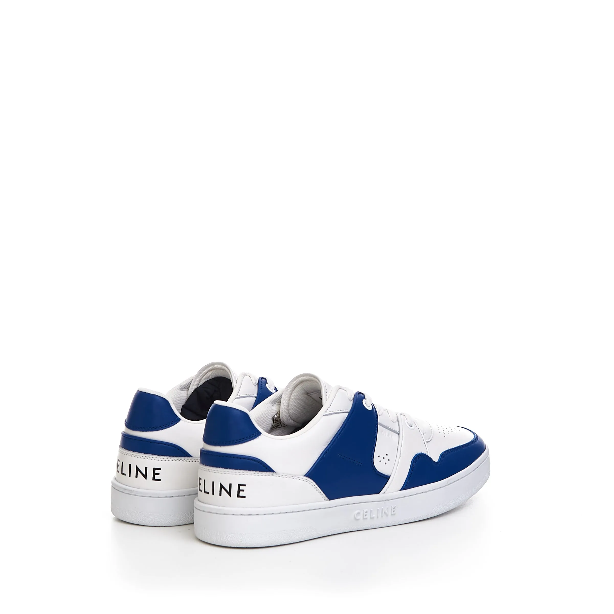 CT-04 Low Lace-up Sneaker In Optic White & Blue Calfskin