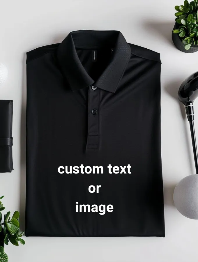 CUSTOM GOLF SHIRT - BLACK - UNISEX