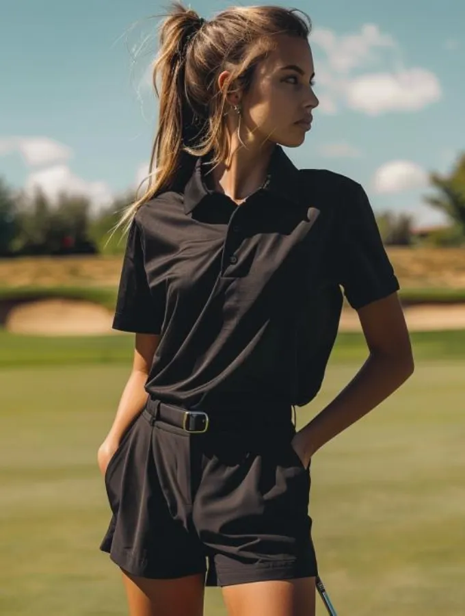 CUSTOM GOLF SHIRT - BLACK - UNISEX