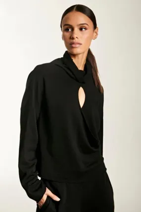 Cutout Drape Turtleneck