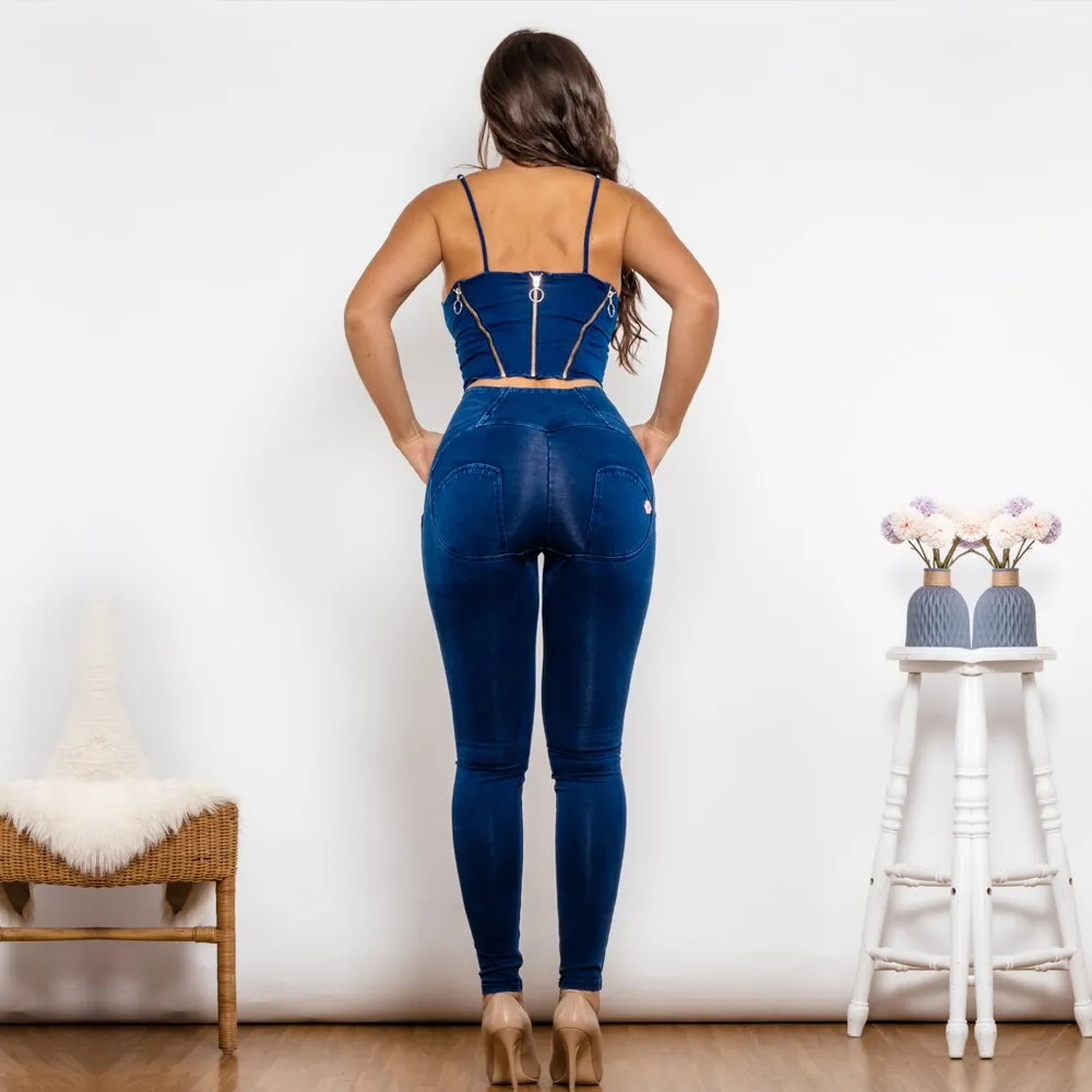 Dark Blue Jeans Shapers And High Waist Dark Thread Dark Blue Jeans Set