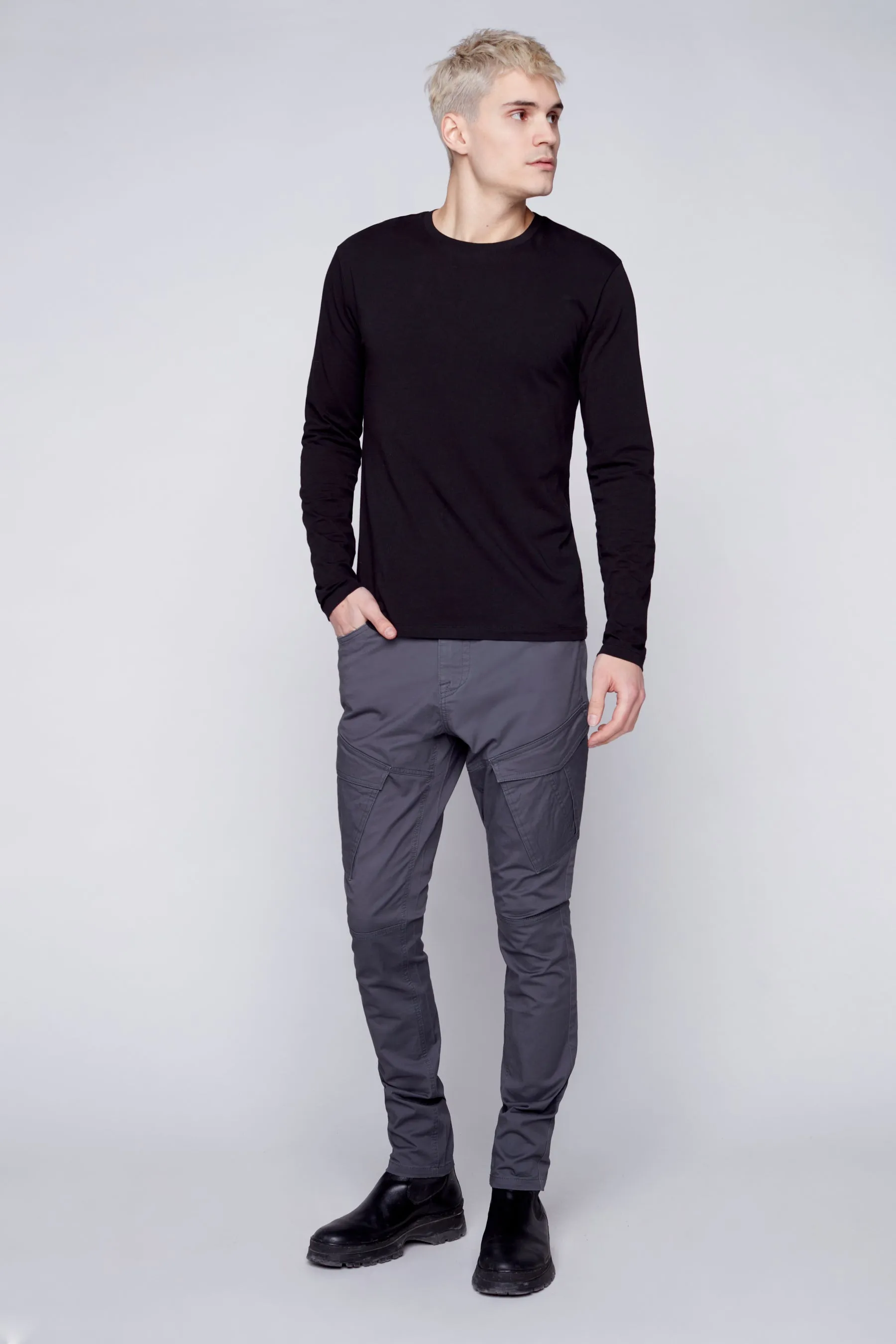 Deluxe 5 Pocket Slim Fit Pants - DARK GREY