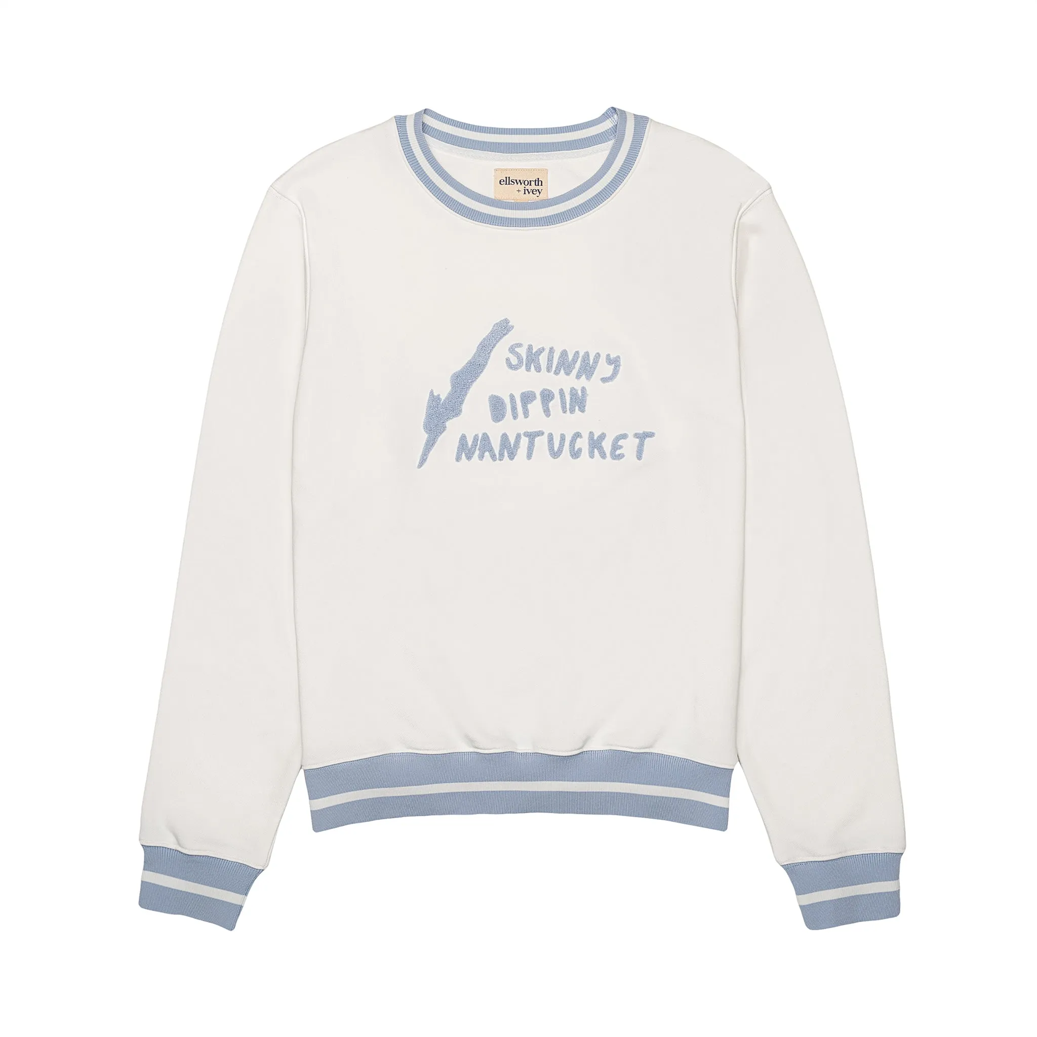 Dippin Girl Sweatshirt - Ivory & Blue