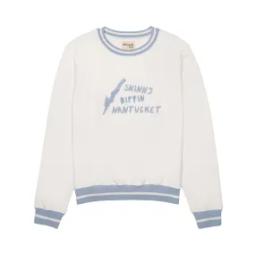 Dippin Girl Sweatshirt - Ivory & Blue