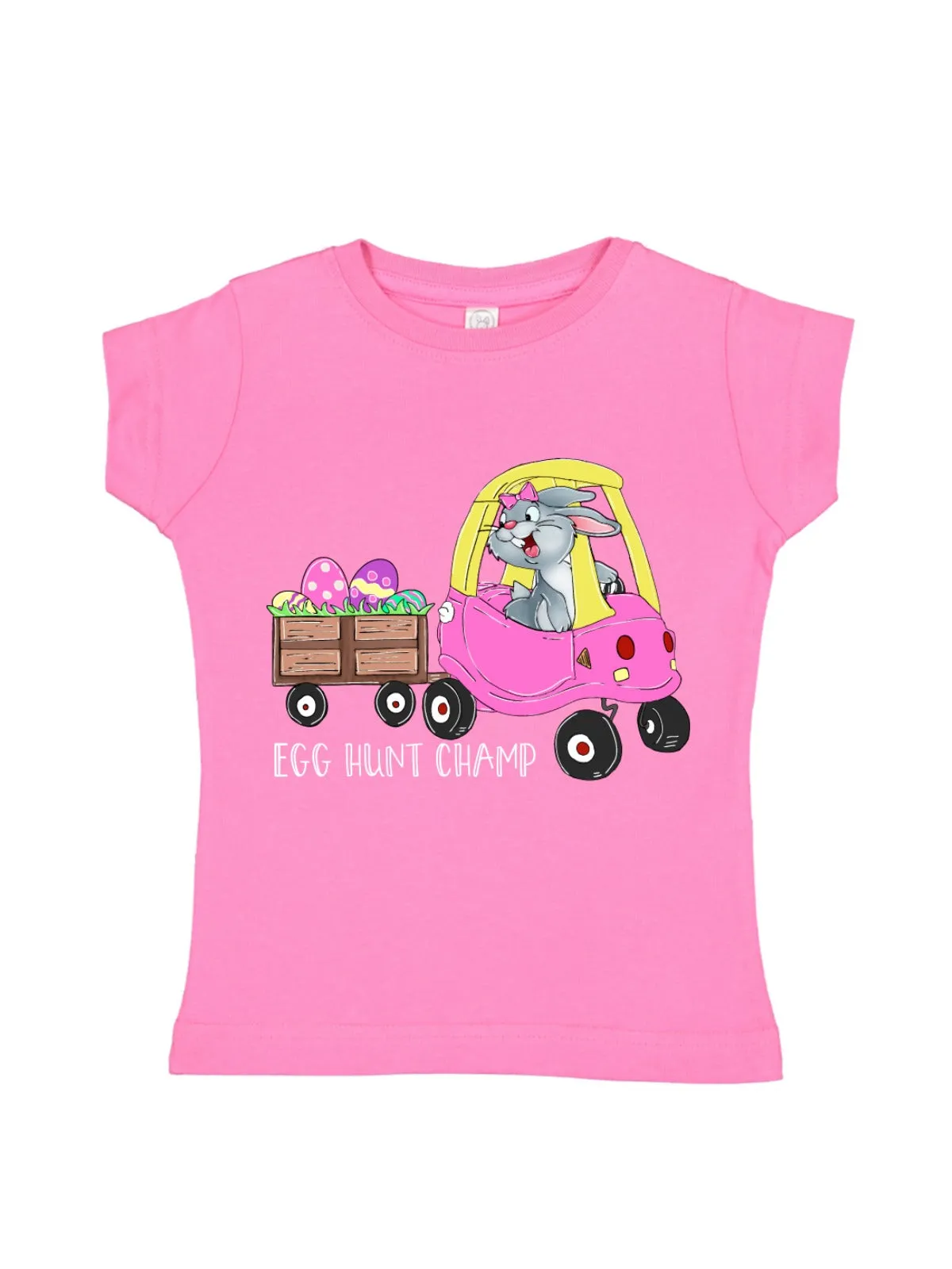 Easter Bunny Wagon Kids Easter Shirts - Blue & Pink