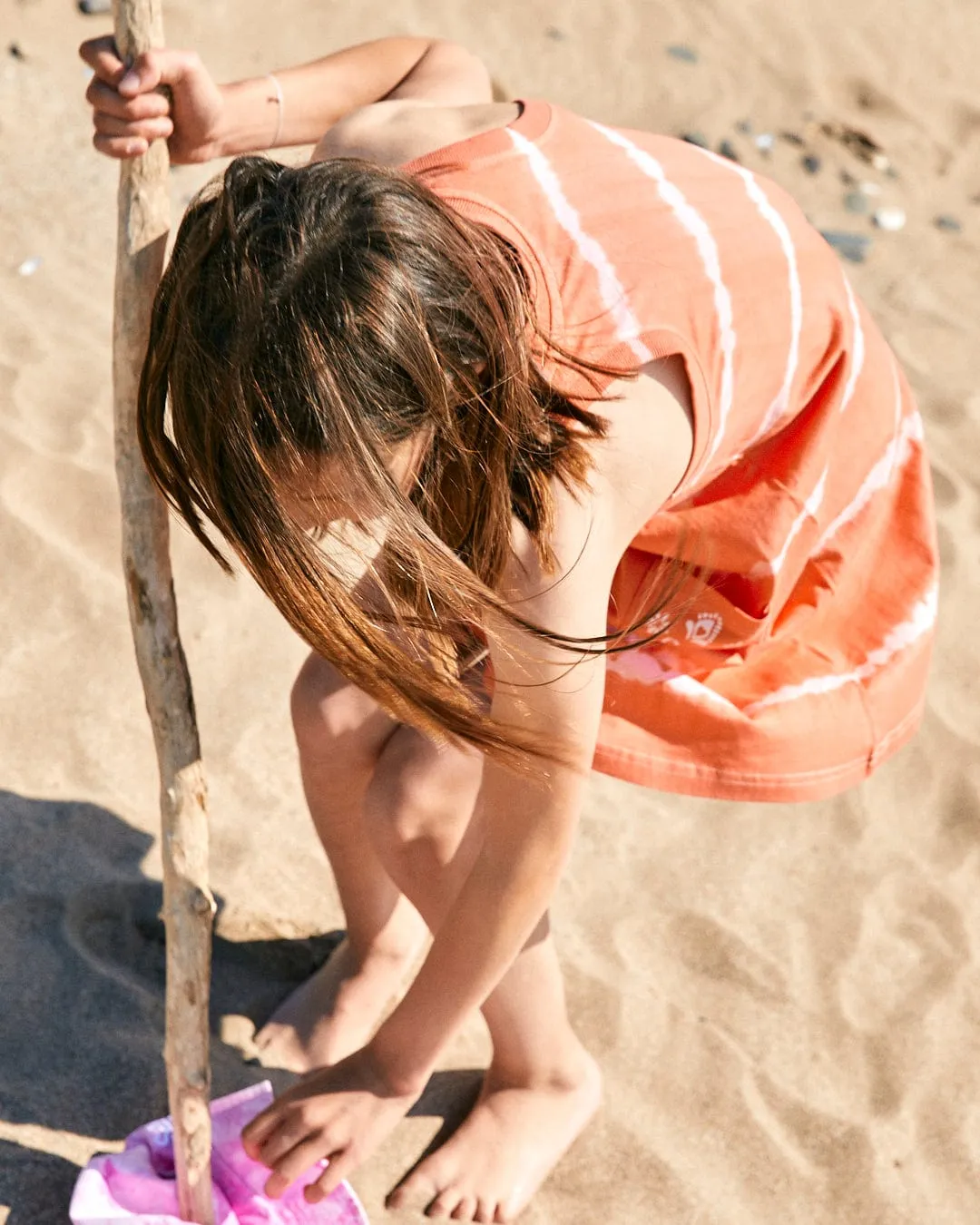 Eliana - Kids Tie Dye Vest Dress - Peach