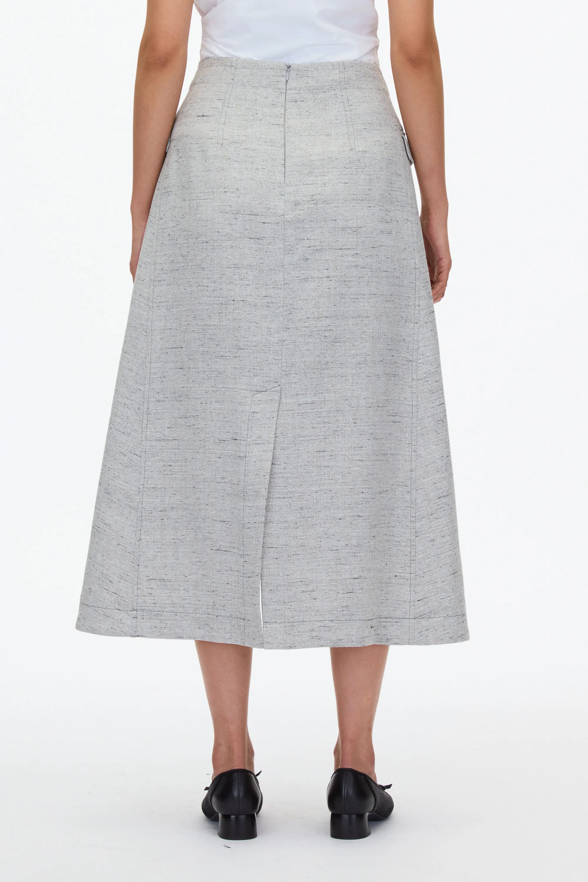 Faux Wrap Skirt with Tie Waist