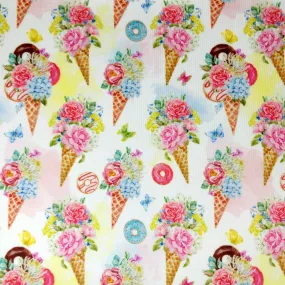 FS257_1 Vintage Icecream Cone Floral Donuts