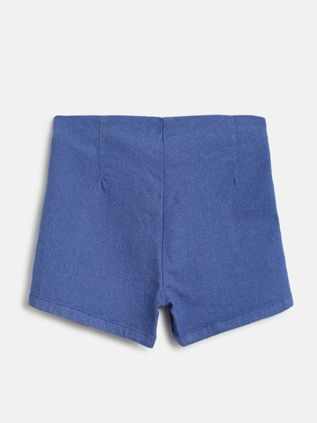 Girls Blue Cotton Shorts