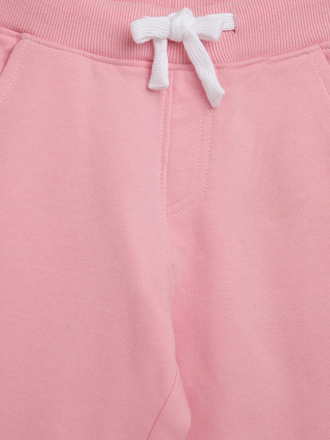 Girls Cotton Poly Pink Joggers