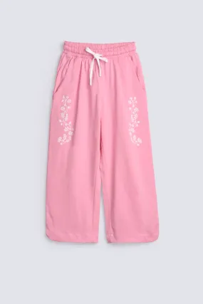 GIRLS LOOSE TROUSERS WITH FLORAL PRINT