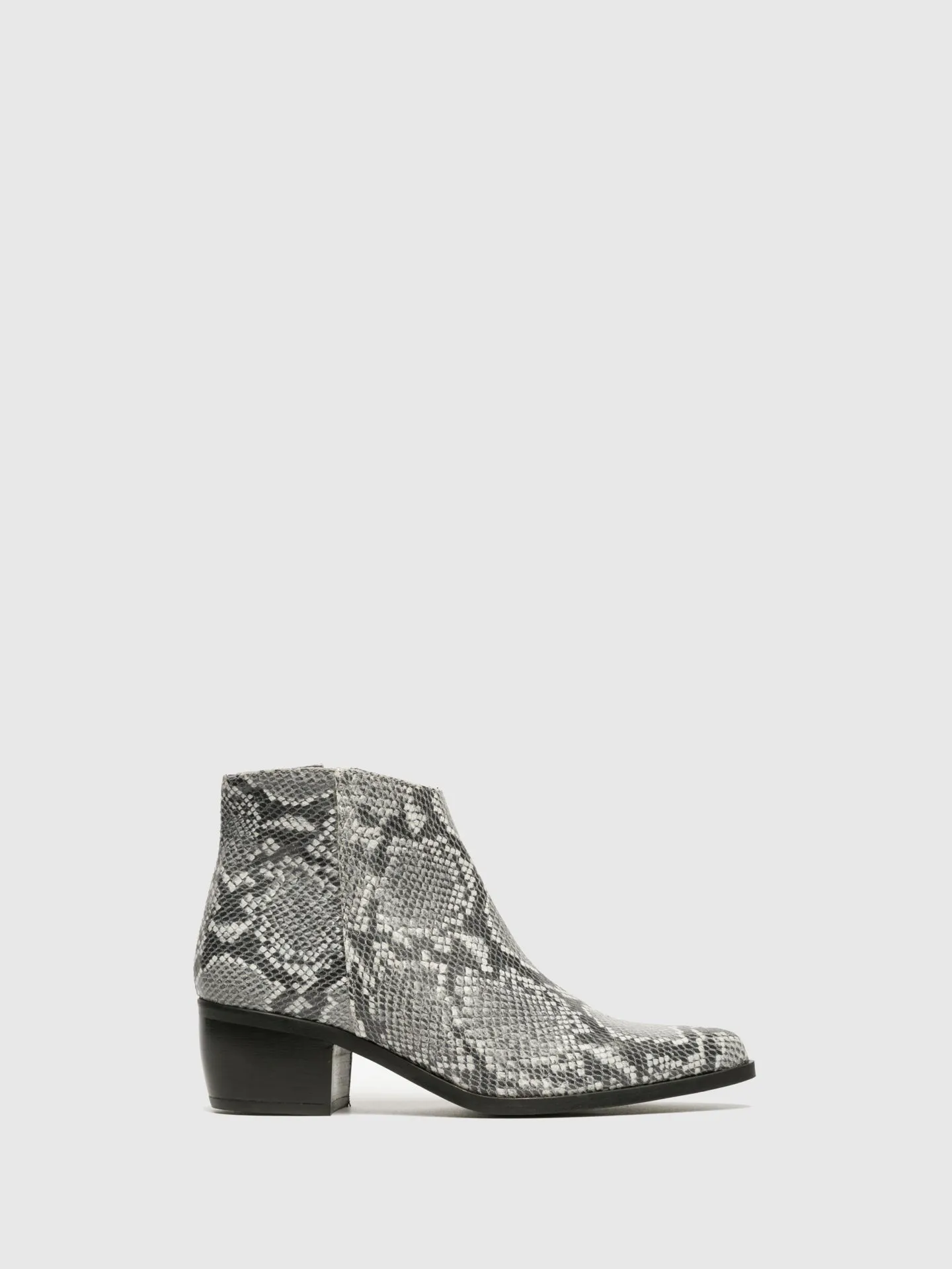 Gray Zip Up Ankle Boots