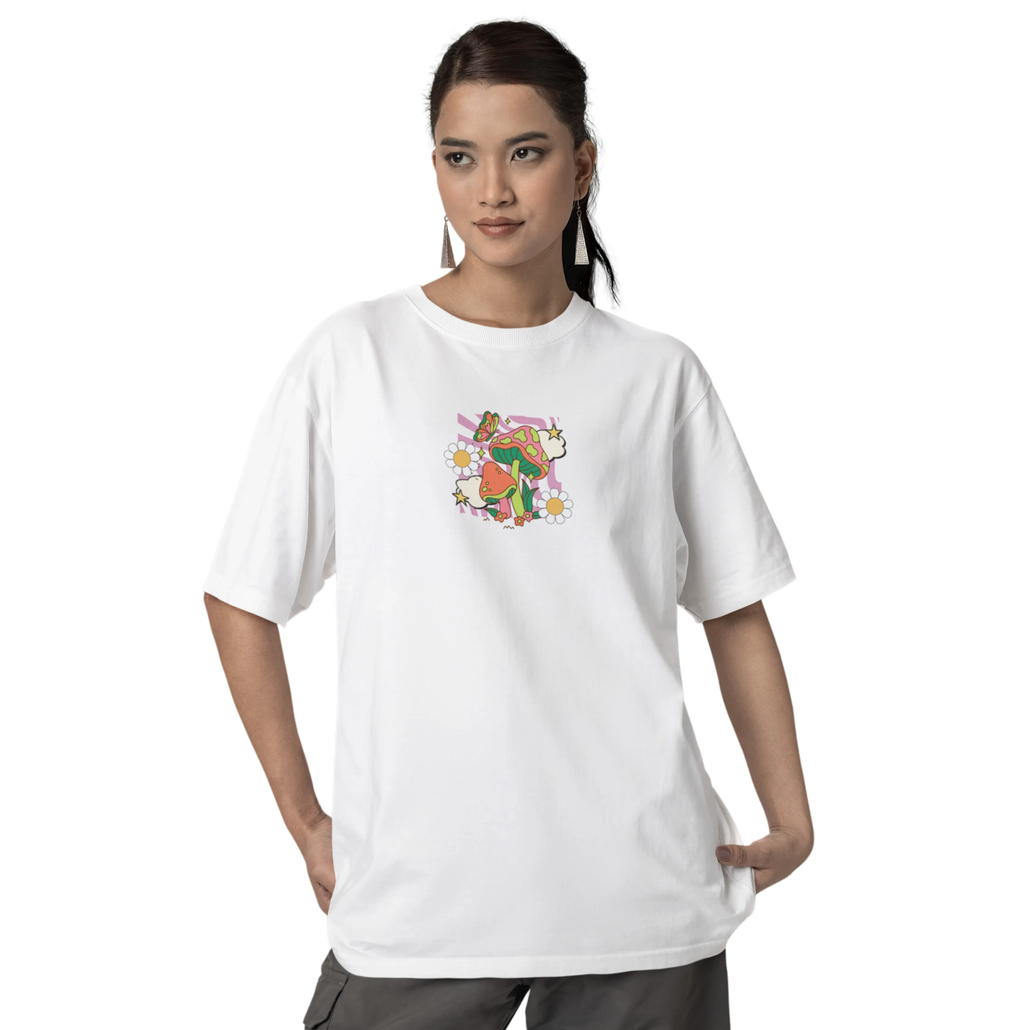 Growth Has No Boundaries Back Printed Oversized Tee