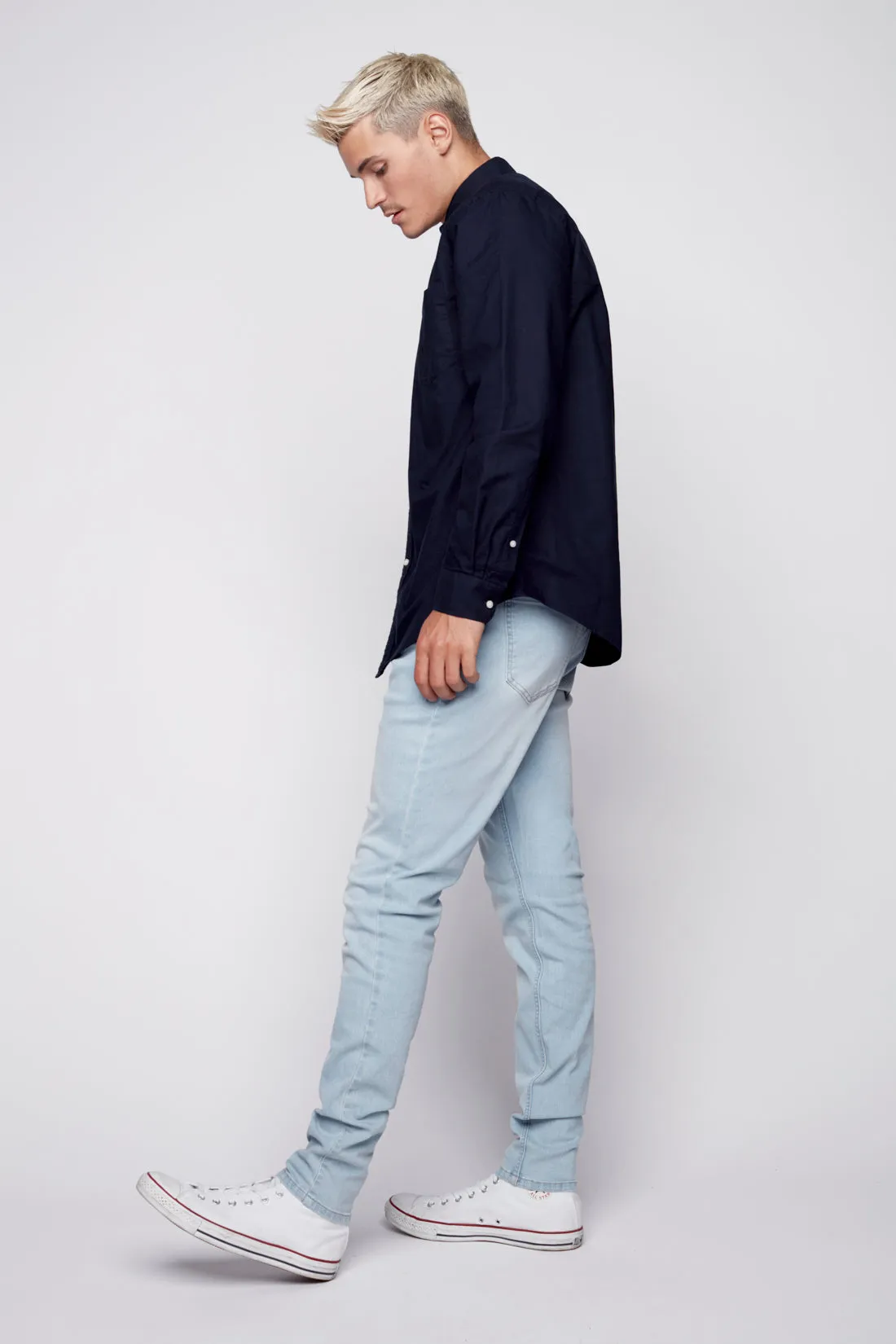 IDOL - Basic 5 Pockets Skinny  Jean - Blue Stone Bleach