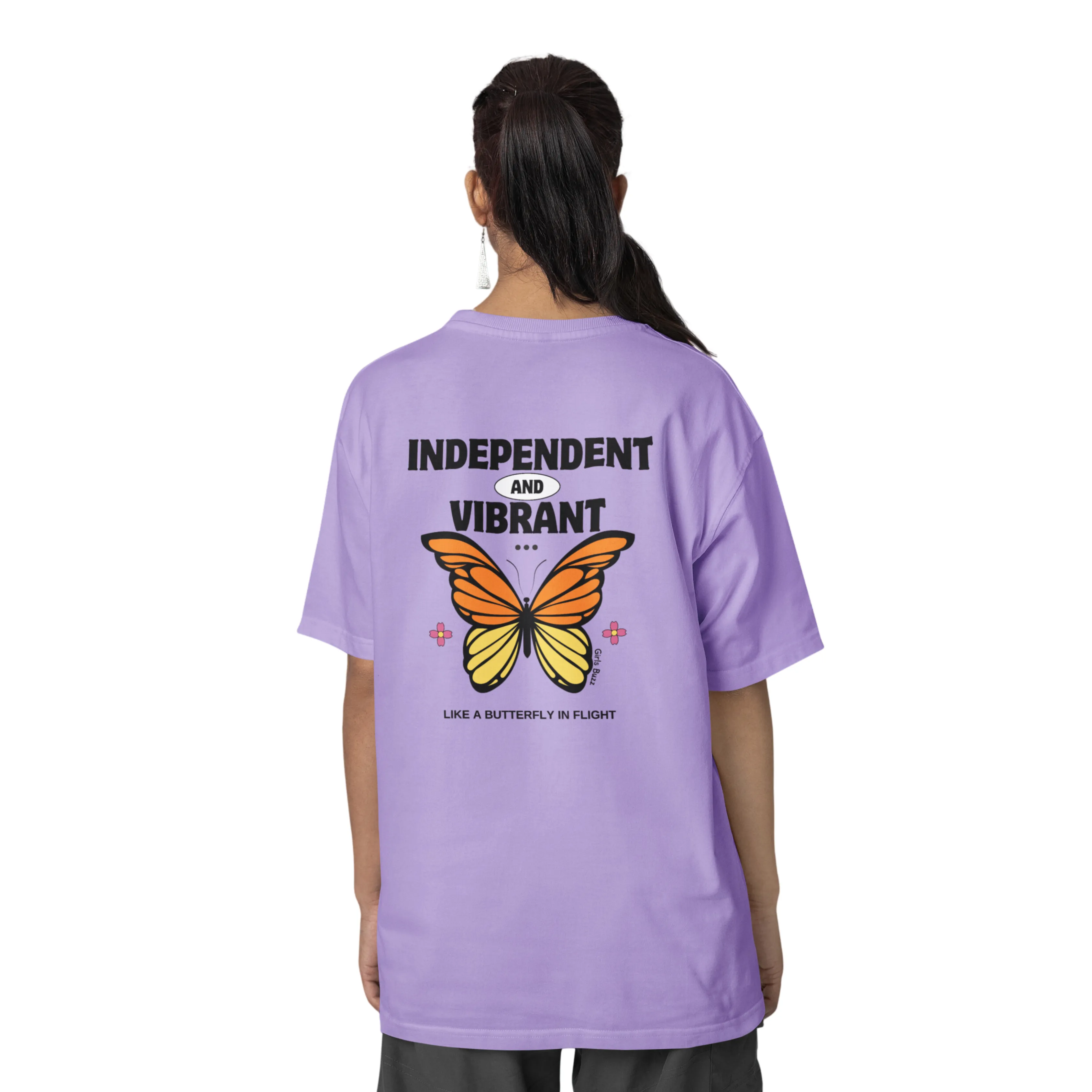 Independent And Vibrant Back Printed Oversized Tee