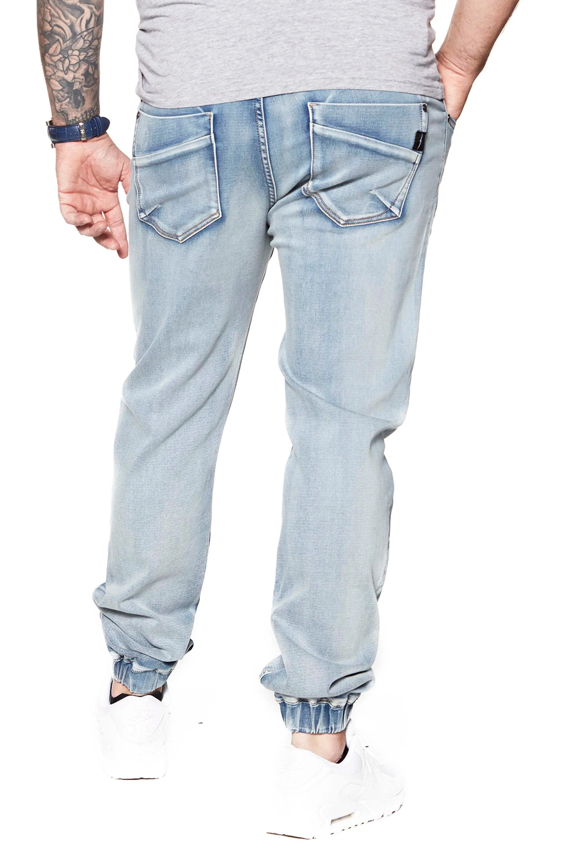 JAGGER - 5 Pocket Cozy Denim Classic Jogger- Vintage Bleach