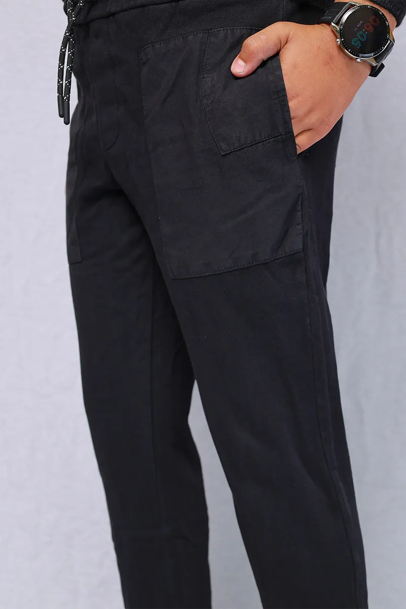 Kid Stretchable Cotton Trouser Black