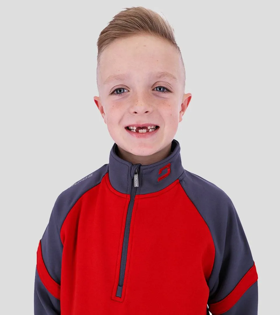 KIDS FLEECE STORM CHARCOAL | RED