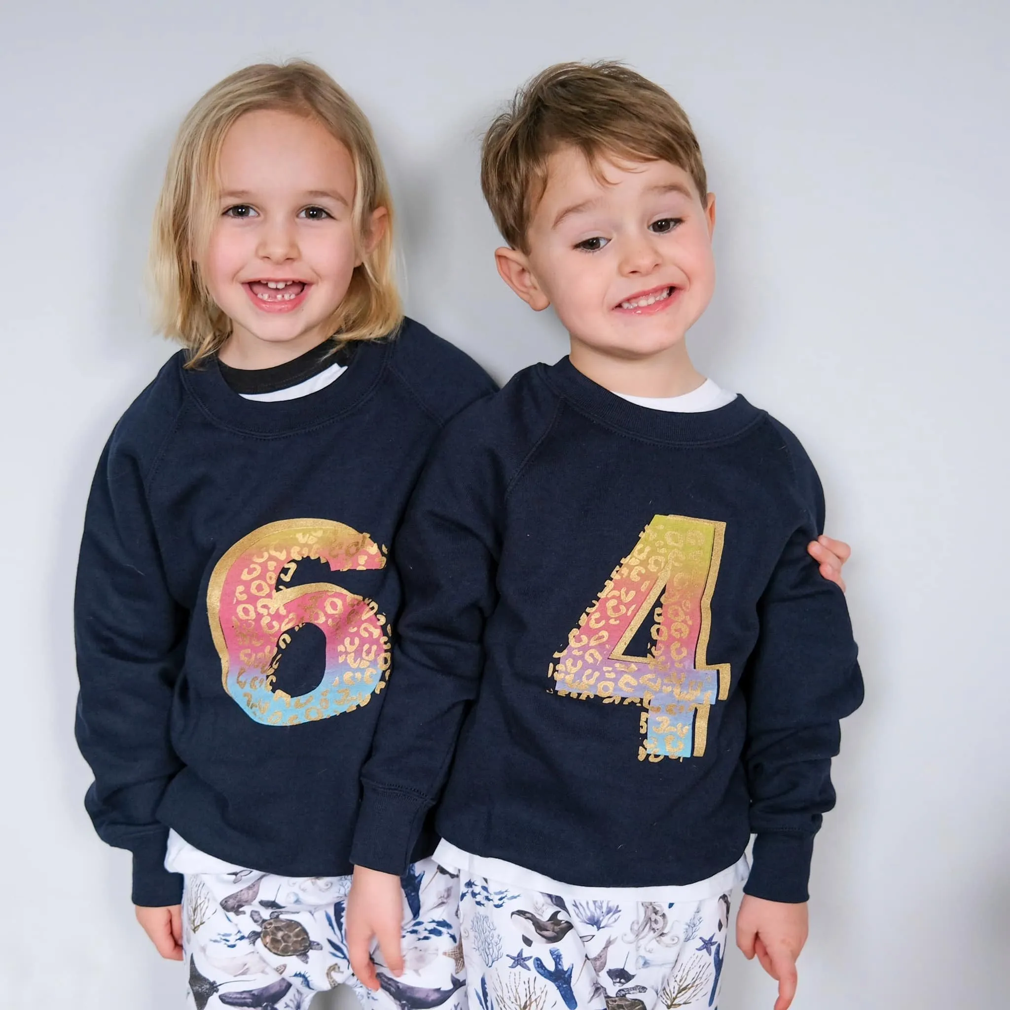 Layered Leopard Birthday Kids Sweater