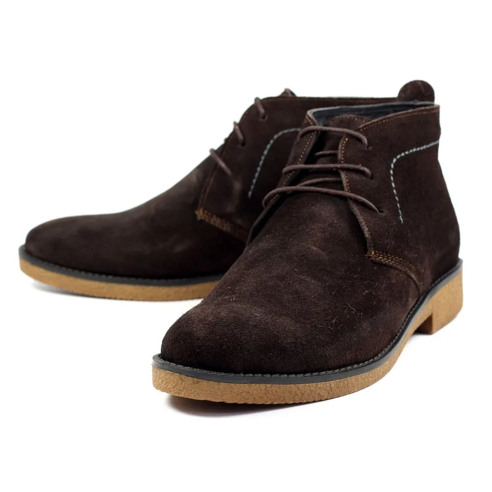 Lazy Dogz Mens Suede Desert Boots Classic Laced Brown Baxter sale