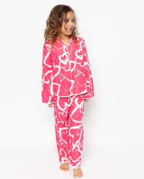 Mallory Pink Heart Print Pyjama Set