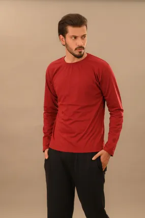 Maroon Full Sleeve T-Shirt - Men