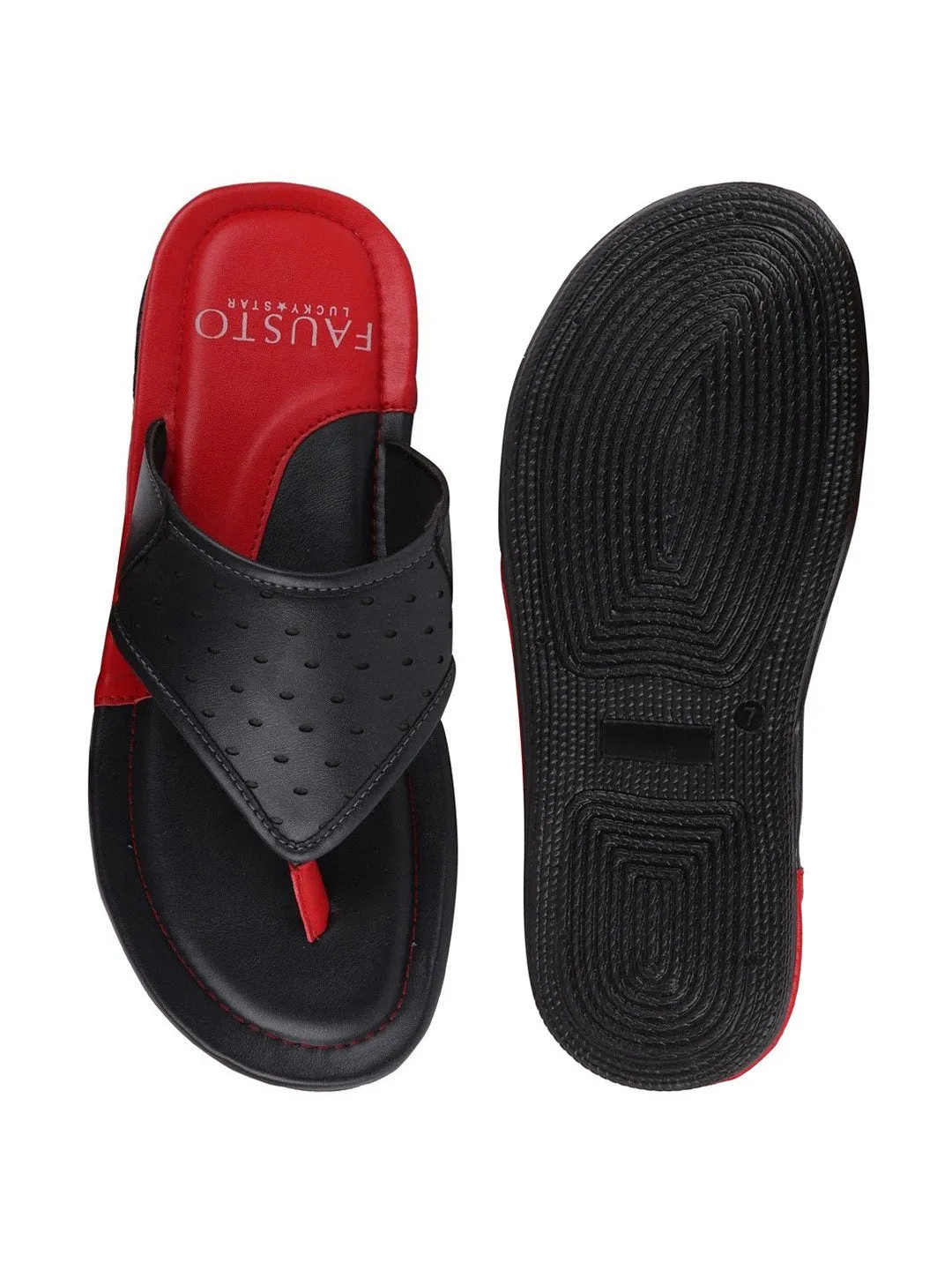 Men Black Casual Slip-On Slippers