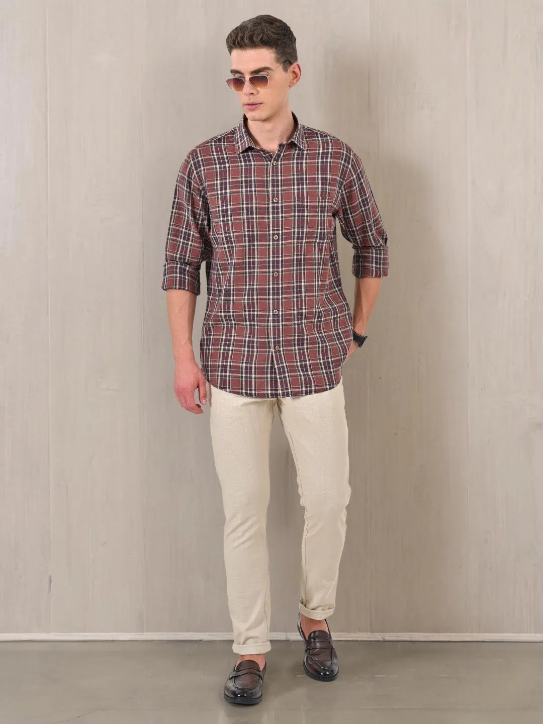 Men Checked Full Sleeve Cotton Shirt