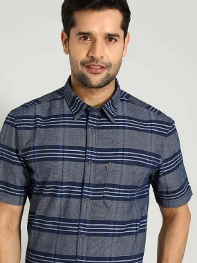 Men Checked Half Sleeve Cotton Shirt