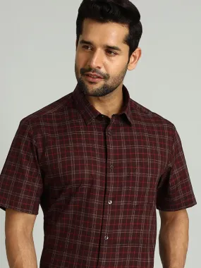 Men Checked Half Sleeve Cotton Shirt