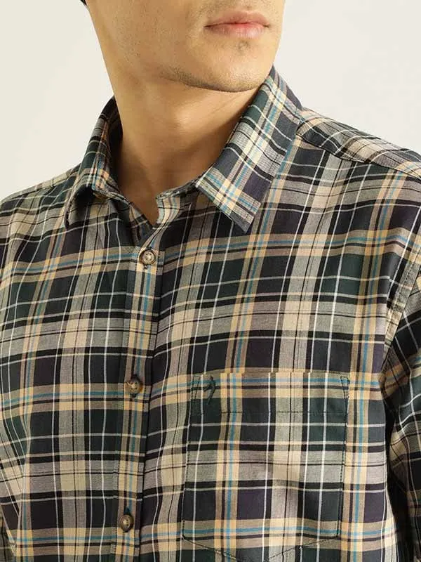 Men Checked Half Sleeve Cotton Shirt