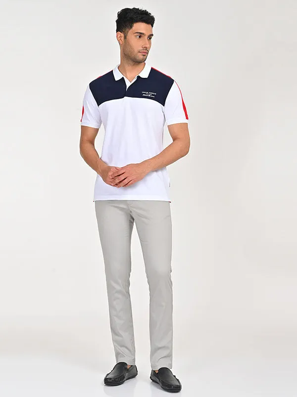 Men Color Block Polo T-Shirt