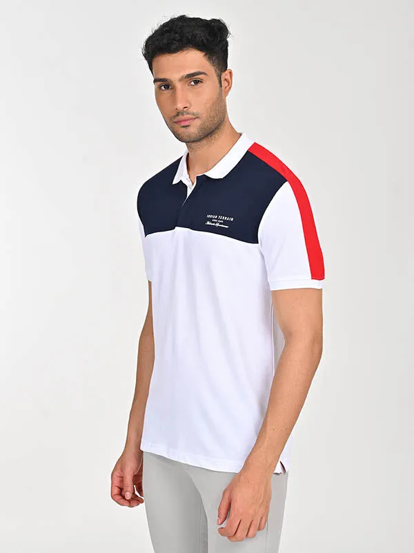 Men Color Block Polo T-Shirt