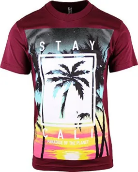 MENS BURGUNDY STAY CALI SHIRT XL