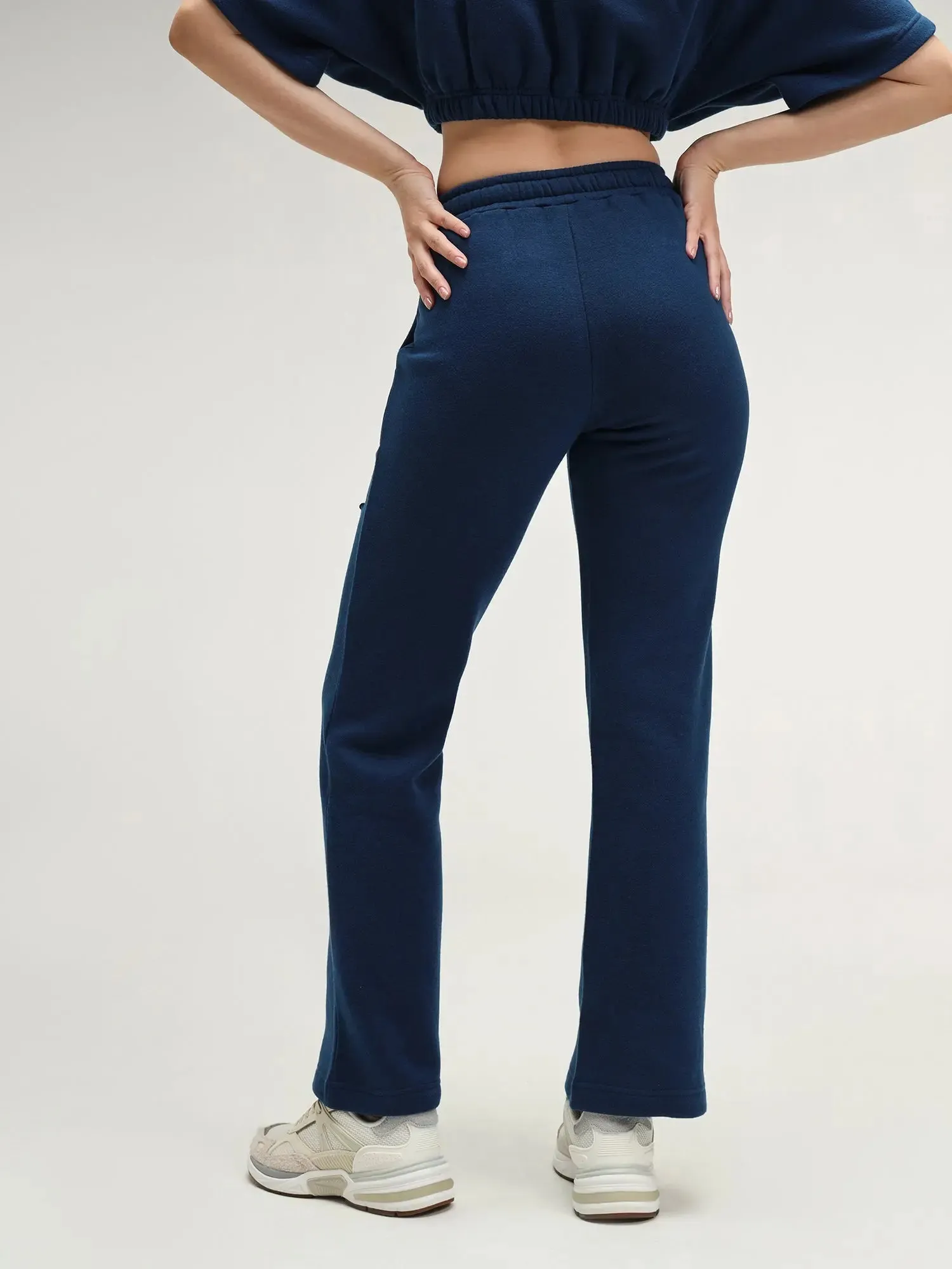 Moscow Blue Straight Leg Slit Joggers